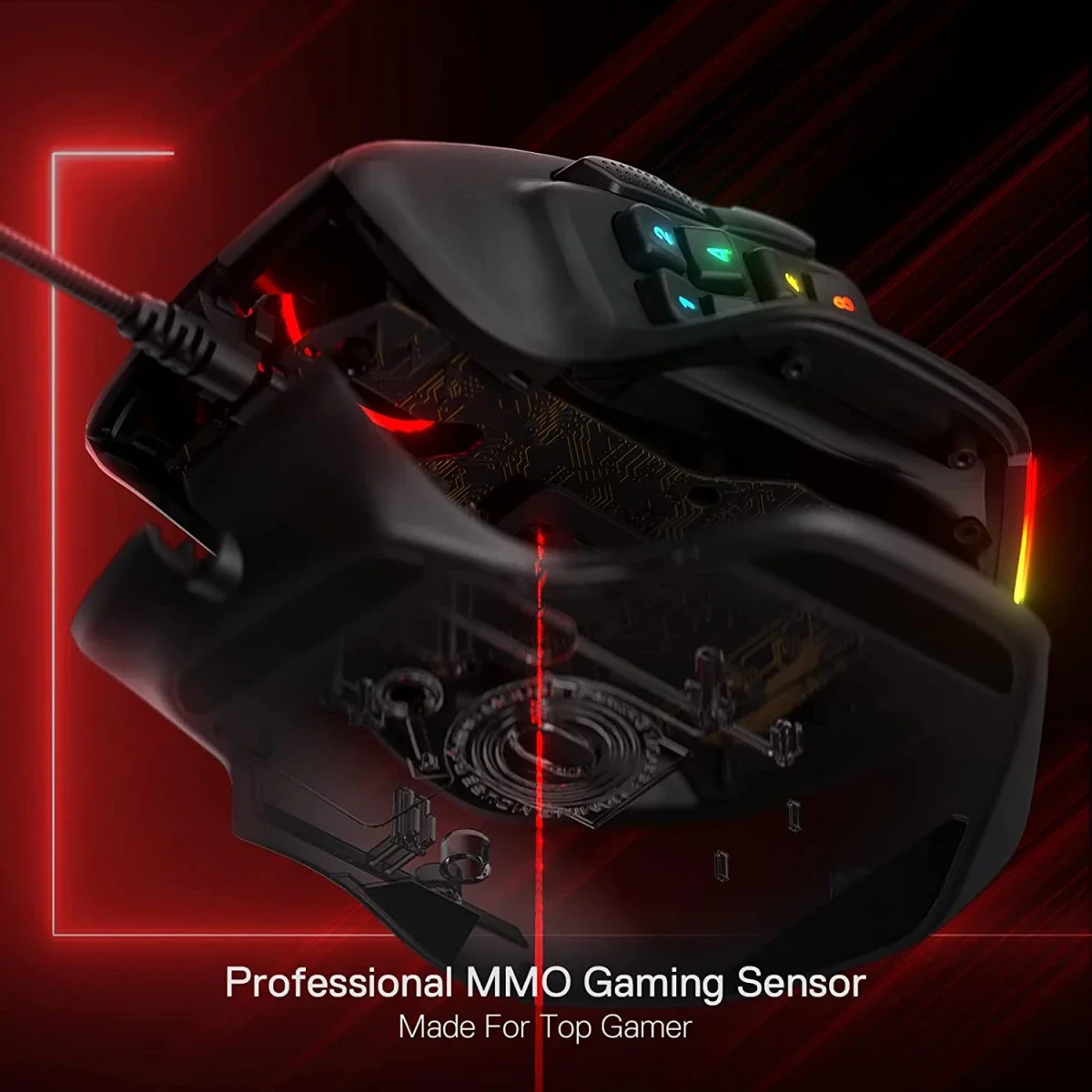 Redragon M811 Aatrox MMO Gaming Mouse, Wired RGB, 15 Programmable Buttons - Thumbnail 5