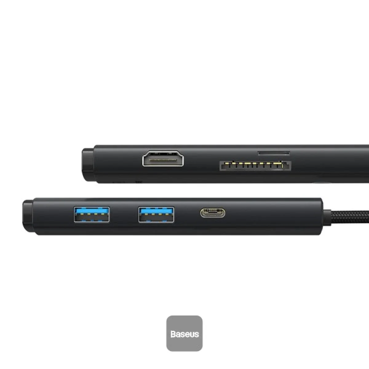 محطة إرساء وموزع Type-C Baseus Lite Series 6 منافذ HDMI وUSB 3.0 وPD وSD/TF باللون الأسود - Image 2