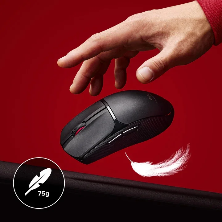 ماوس ألعاب HyperX Pulsefire Fuse لاسلكي وبلوتوث، 75 جم، حتى 850 ساعة، 12000 DPI، أسود - Thumbnail 11