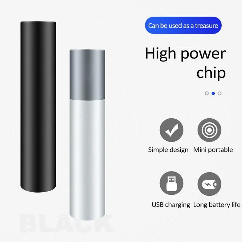 D02 Portable Rechargeable LED Flashlight with Power Bank - Thumbnail 4