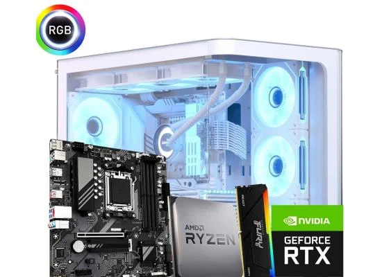كمبيوتر ألعاب AMD Ryzen 5 9600X مع RTX 5070 سعة 12GB وذاكرة DDR5 16GB وSSD NVMe سعة 1TB - Thumbnail 2