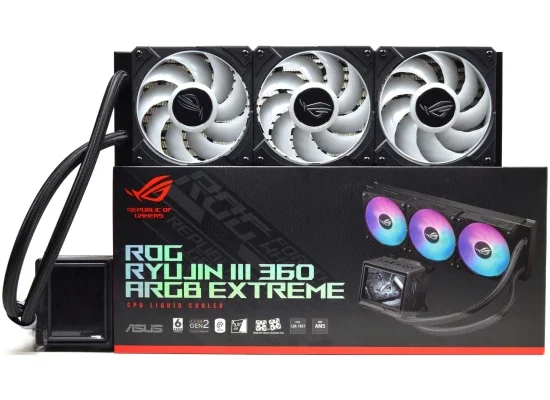 مبرد معالج مائي Asus ROG Ryujin III 360 ARGB Extreme بحجم 360 مم، أسود