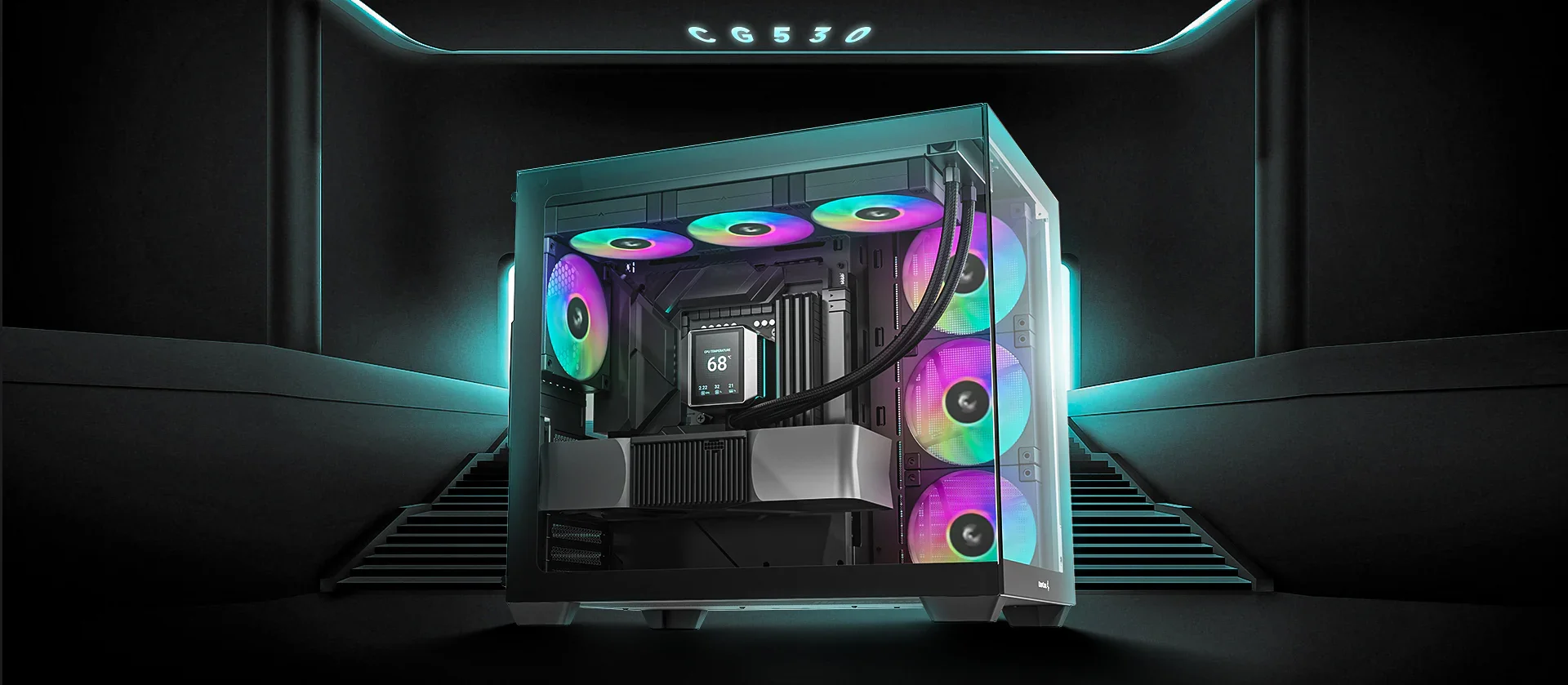 هيكل كمبيوتر DeepCool CG530 4F ميد تاور ATX بانورامي أسود بزجاج مقوى و4 مراوح ARGB - Thumbnail 23