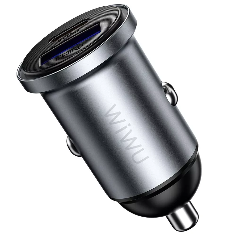 WIWU Nano Lite 35W USB-A + USB-C Fast Car Charger WI-CC030 - Thumbnail 3