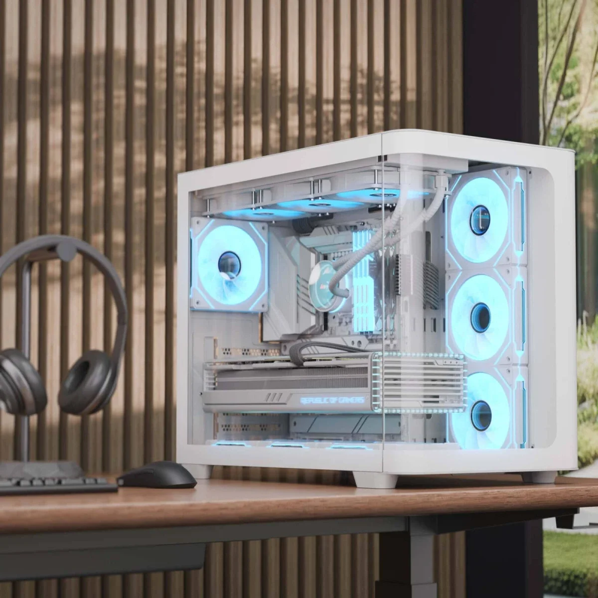 AeroCool P500C ATX Mid-Tower Gaming PC Case with 4 ARGB Fans, White - Image 5