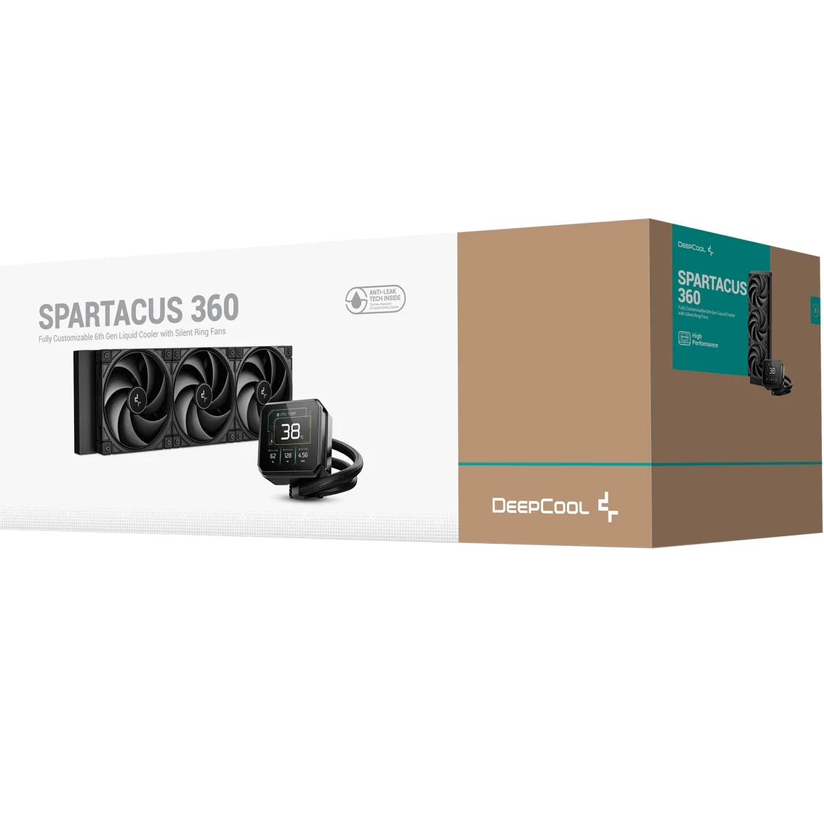 مبرد سائل للمعالج DeepCool SPARTACUS 360 LCD مقاس 360mm بمضخة الجيل السادس 3400RPM أسود - Image 1