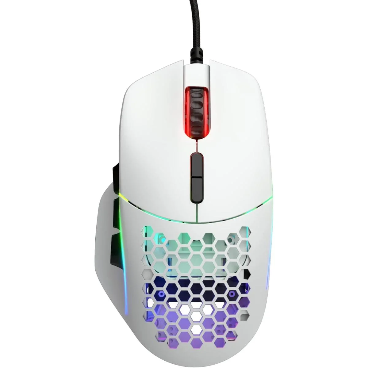 ماوس ألعاب Glorious Model I RGB سلكي بدقة 19K DPI ووزن 69 جم، أبيض