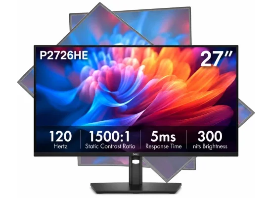 Dell P2726H (2026) 27-inch IPS Full HD 120Hz Monitor, Adjustable Stand, DisplayPort, HDMI, VGA, USB Hub, USB-C up to 15W - Thumbnail 8