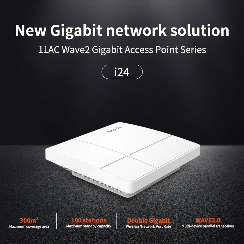 جهاز لاسلكي لتوسيع وتحسين نطاق الانترنت سقفي مزدوج النطاق AC1200 جيجابت مع PoE من Tenda i24، أبيض - Thumbnail 10