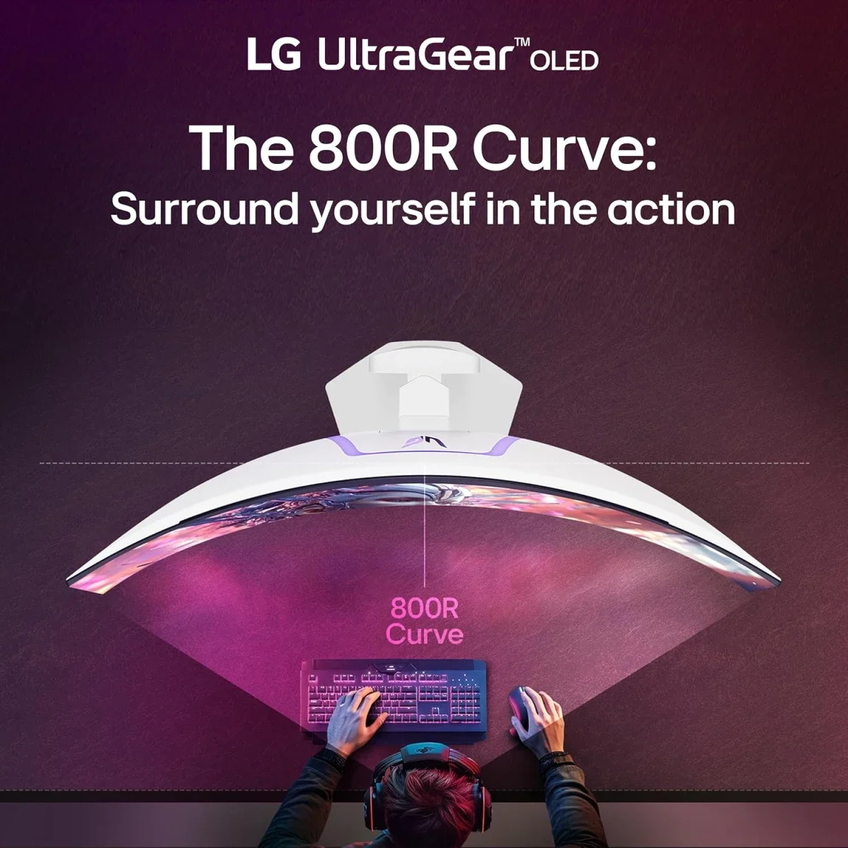 شاشة ألعاب LG 34GX90SA UltraGear Smart منحنية OLED مقاس 34 إنش، WQHD، 240 هرتز، 0.03 مللي ثانية، أبيض - Image 12