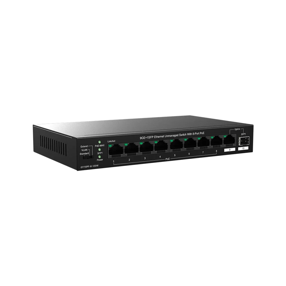 سويتش IPCOM G1110PF-8-120W جيجابت PoE+ بـ 8 منافذ وطاقة PoE بقدرة 120 واط - Image 2
