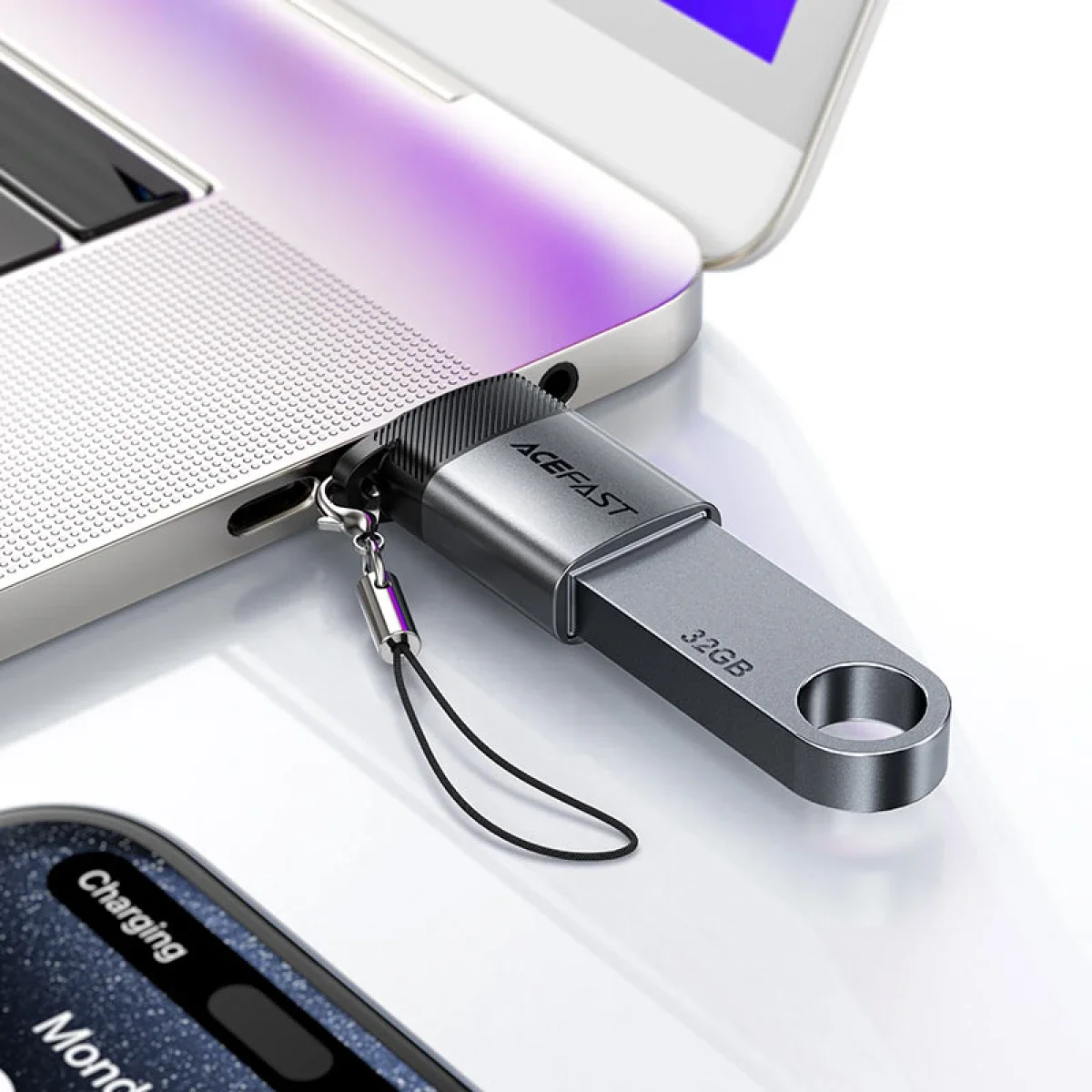 ACEFAST J7 USB-A to USB-C Adapter with Charging, USB 3.0 Data Transfer and OTG - Image 4