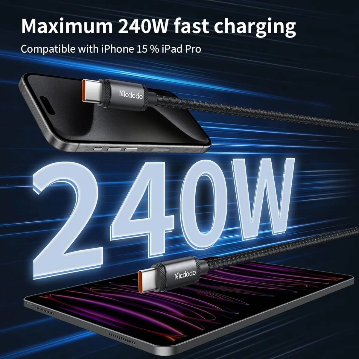 Mcdodo 100W USB-C to USB-C PD 3.1 Fast Charging Cable - Thumbnail 7
