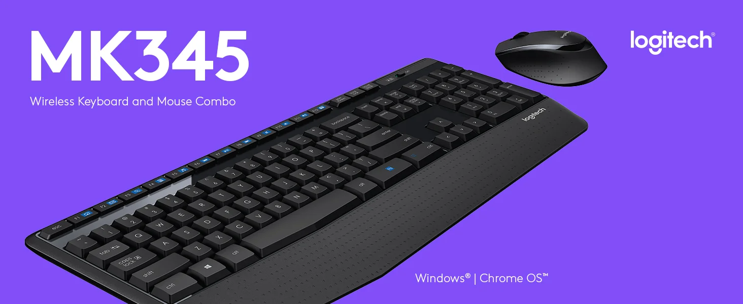 Logitech MK345 Wireless Keyboard and Mouse Combo with Palm Rest, Arabic/English Layout - Thumbnail 7