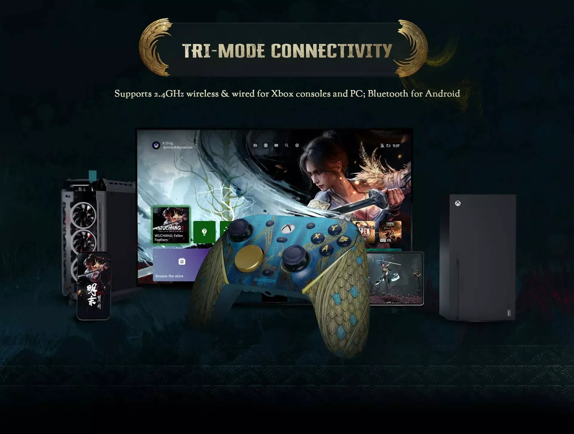 يد تحكم GameSir G7 Pro WUCHANG: Fallen Feathers Edition لاسلكية لأجهزة Xbox والكمبيوتر وAndroid - Image 13