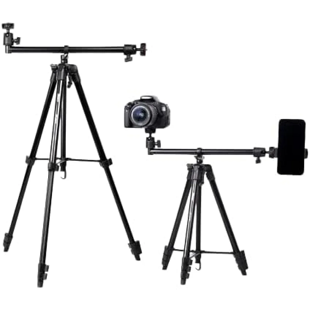 Jmary KP-2207 Professional Multi-Functional Tripod Stand with Camera & Phone Holder - Black