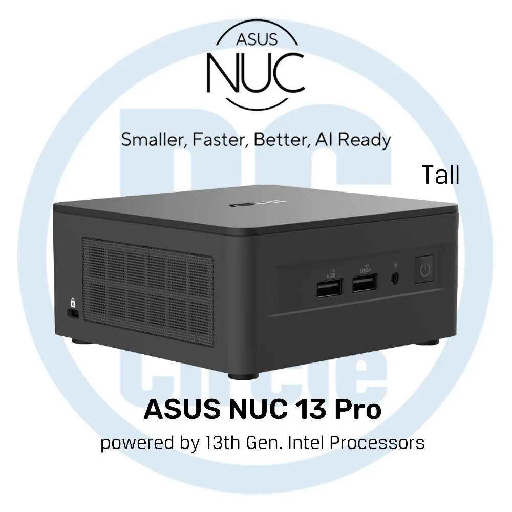 كمبيوتر صغير Asus NUC 13 Pro حزمة كيت، Intel i5-1340P، رام 8GB DDR4، SSD NVMe 500GB، منفذا Thunderbolt 4، منفذا HDMI، DOS – RNUC13ANHI500002I (90AR00C1-M000B0)