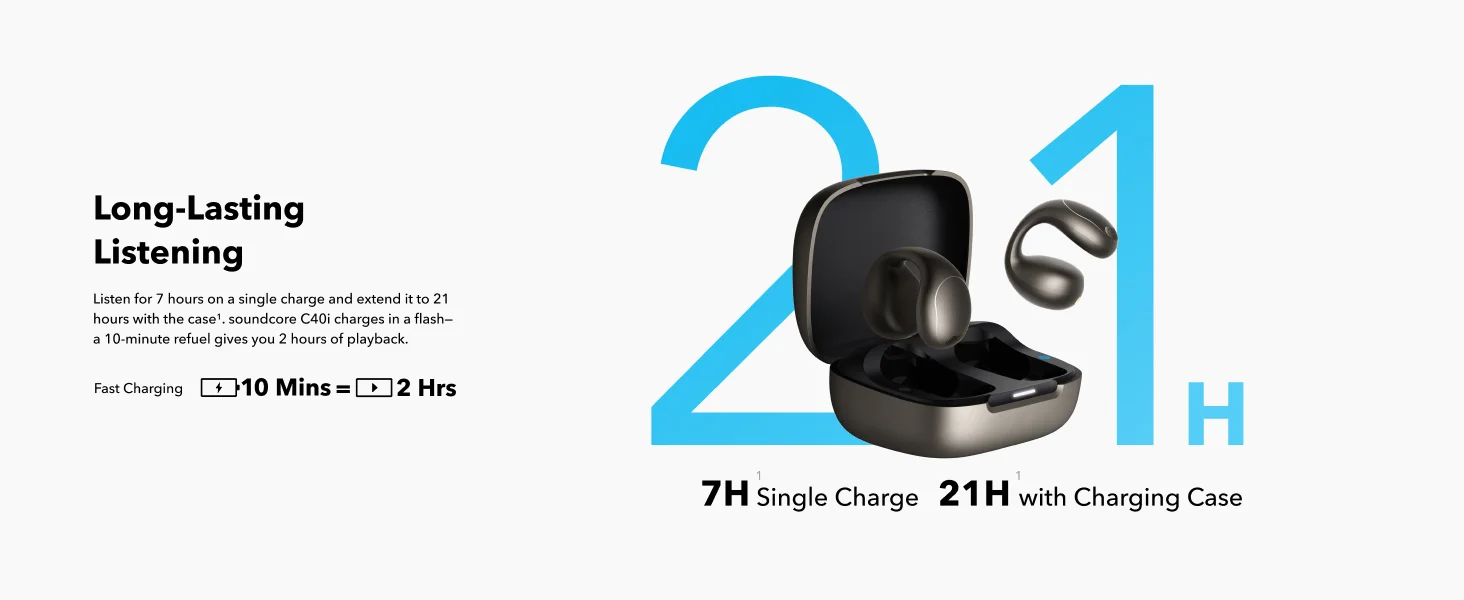 سماعات أذن Anker Soundcore C40i مفتوحة بتصميم مشبك وأزرار تحكم - أسود - Thumbnail 23