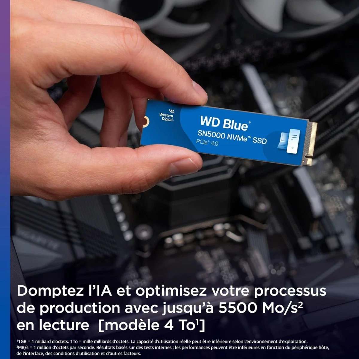 وحدة SSD داخلية NVMe سعة 4 تيرابايت Western Digital WD Blue SN5000 PCIe Gen 4 M.2 2280 بسرعة تصل إلى 5500 MB/s - Thumbnail 2