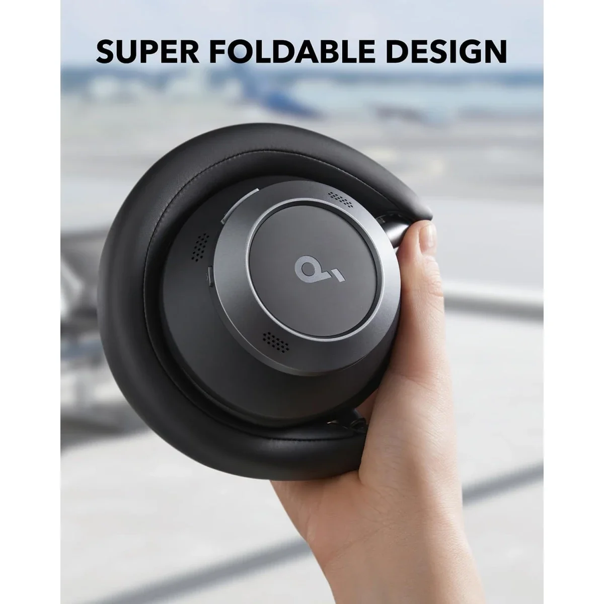 Anker Soundcore Space One Pro Wireless Noise Cancelling Headphones, Black - Thumbnail 2