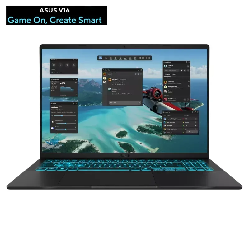 لابتوب ألعاب Asus V16 V3607VM-RP011 بمعالج Core 7 240H، رام 16GB DDR5، تخزين 1TB NVMe SSD، RTX 5060 8GB، DOS