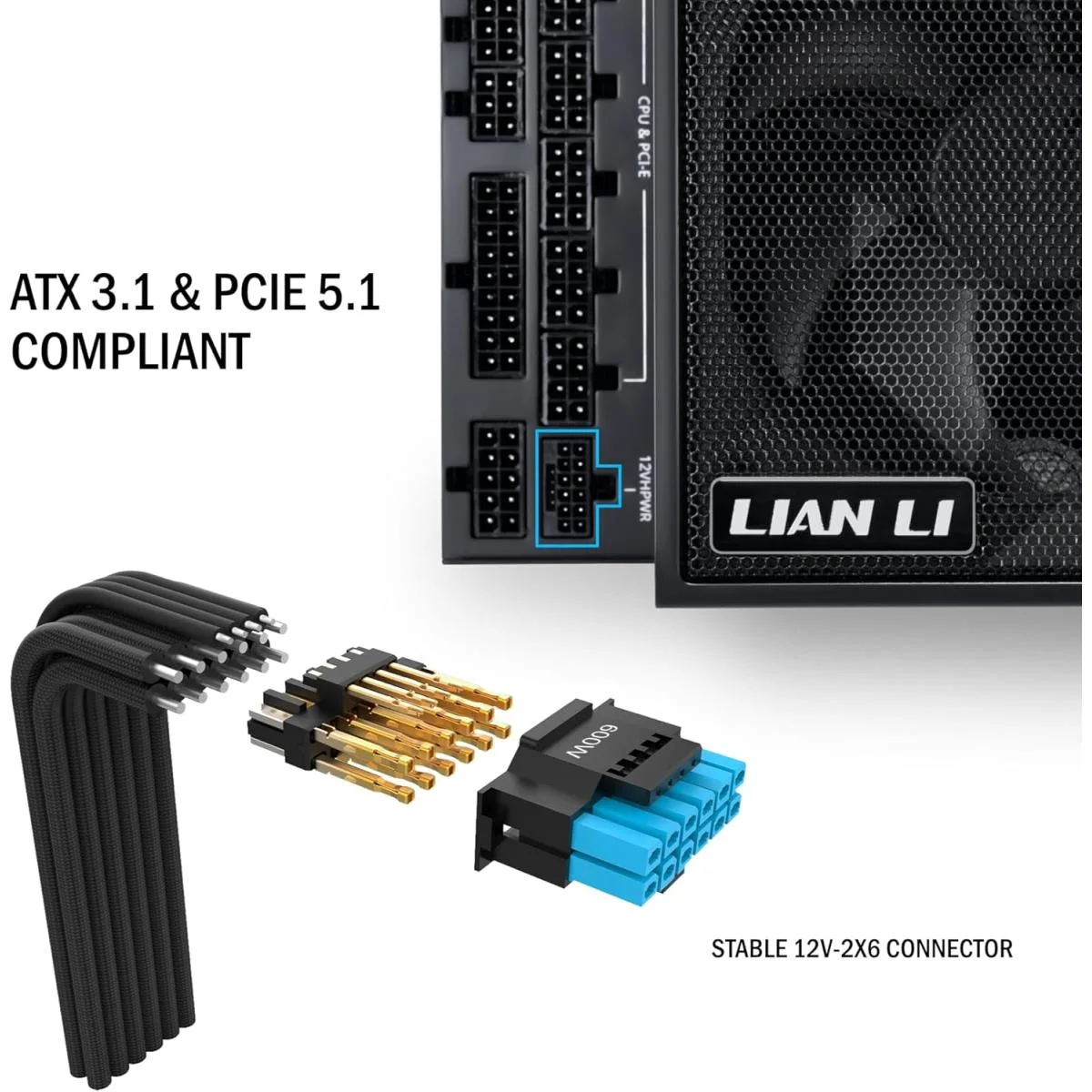LIAN LI Edge EG1000G 1000W 80 Plus Gold Fully Modular ATX 3.1 Power Supply - Thumbnail 2