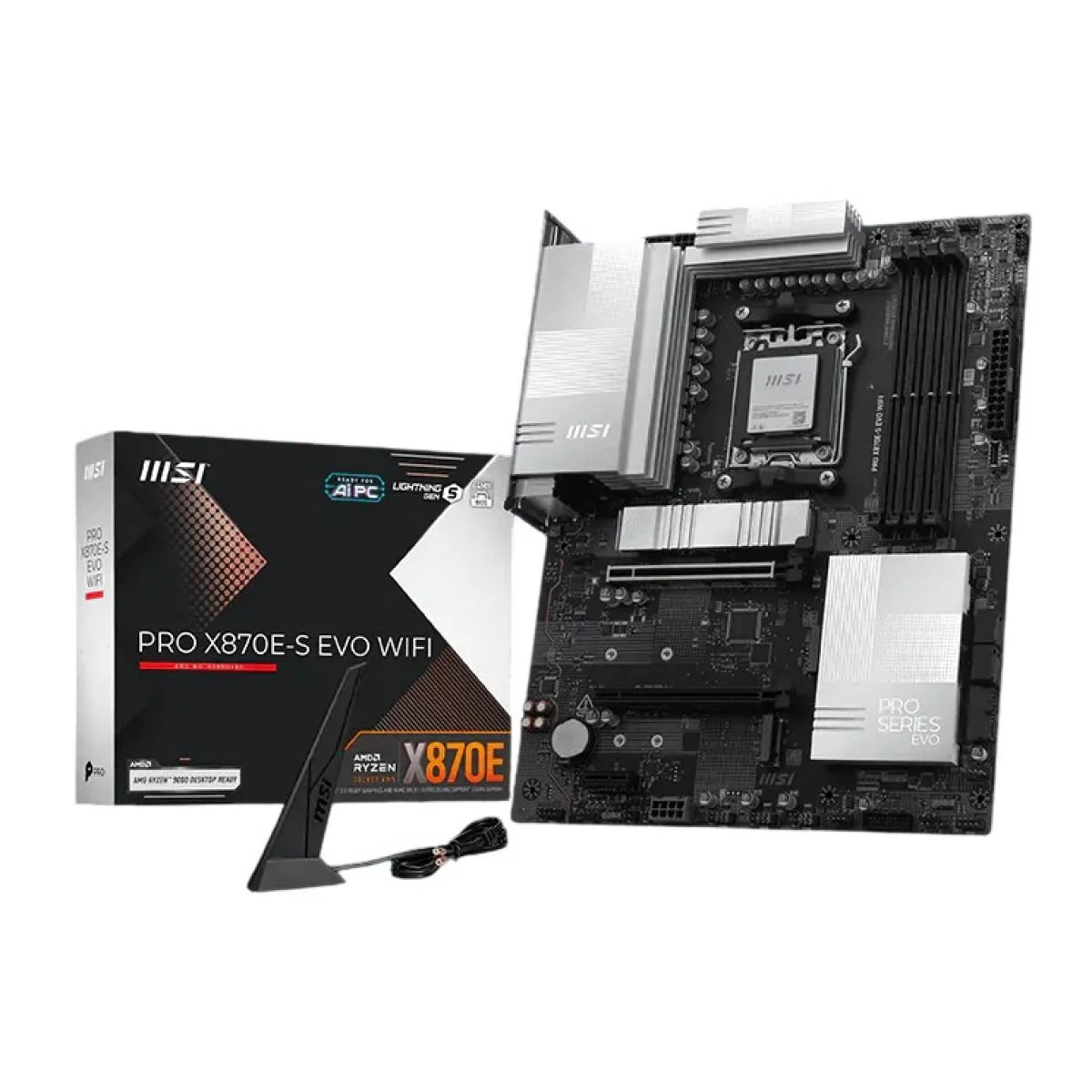لوحة أم MSI PRO X870E-S EVO WIFI بمقبس AM5 وحجم ATX مع Wi-Fi 7 وDDR5 وPCIe 5.0