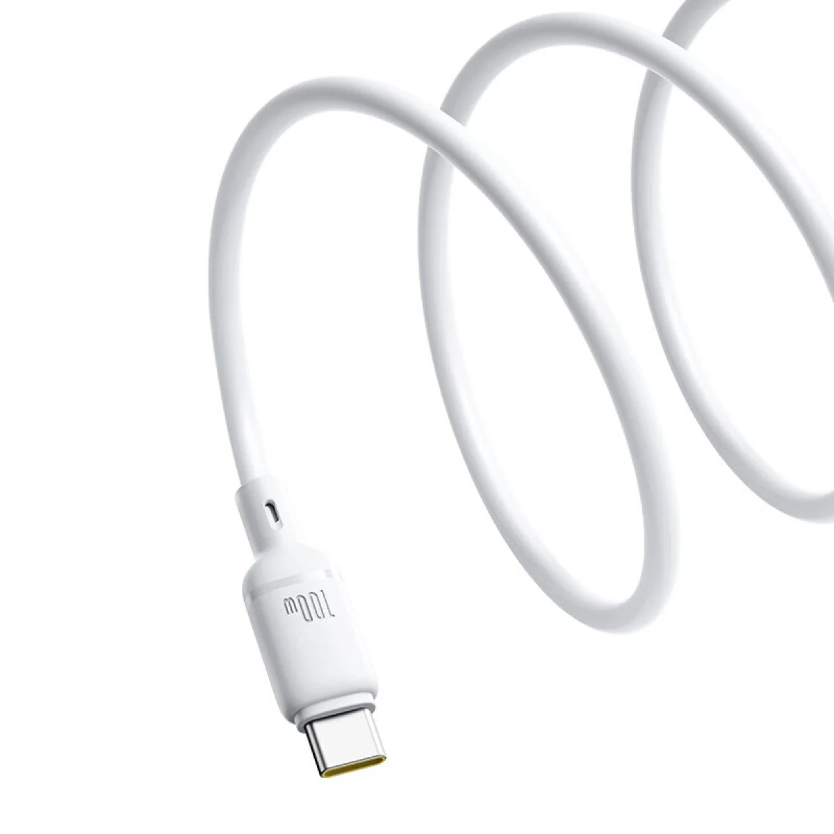 كابل شحن سريع Baseus Silky Series من USB-C إلى USB-C بقدرة 100 واط وطول 1 متر أبيض - Image 3