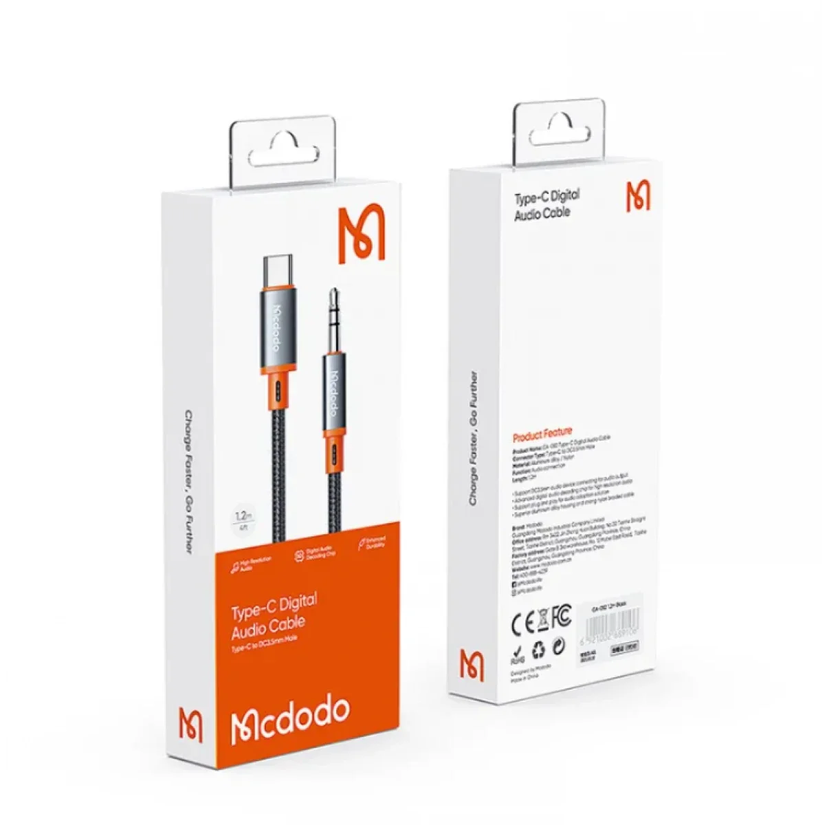 كيبل صوت Mcdodo CA-0820 من USB Type-C إلى AUX ‏3.5 مم - Thumbnail 6