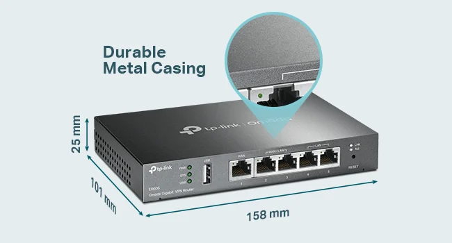 TP-LINK ER605 V2 Wired Gigabit VPN Router with 3 WAN Ports and USB WAN - Image 14