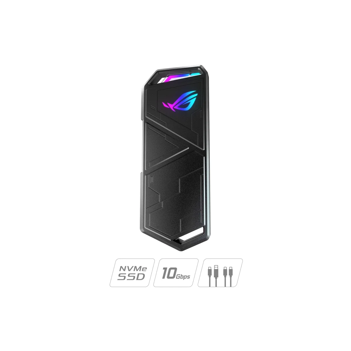 Asus ROG Strix Arion Aluminum M.2 NVMe SSD Enclosure, USB 3.2 Gen 2 Type-C, 10 Gbps, Protective Holder and Dual Cables - Image 4