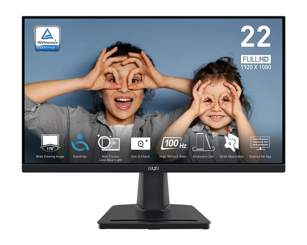 شاشة MSI PRO MP225V للأعمال 22 إنش FHD VA 100Hz 1ms - Image 1