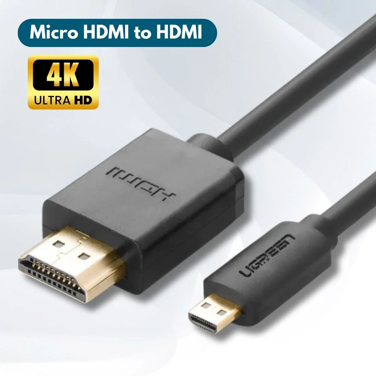 سلك | كيبل يوجرين الأصلي من Micro HDMI إلى HDMI بدقة 4K وتردد 60 هرتز - بطول 3 متر - Image 5