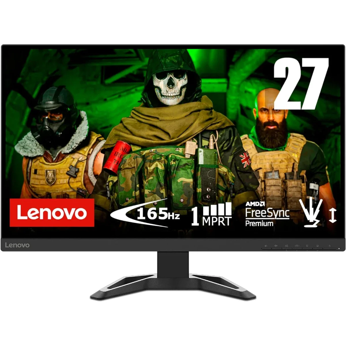 شاشة ألعاب Lenovo G27-30 مقاس 27 إنش FHD، 165Hz، 1ms، FreeSync Premium