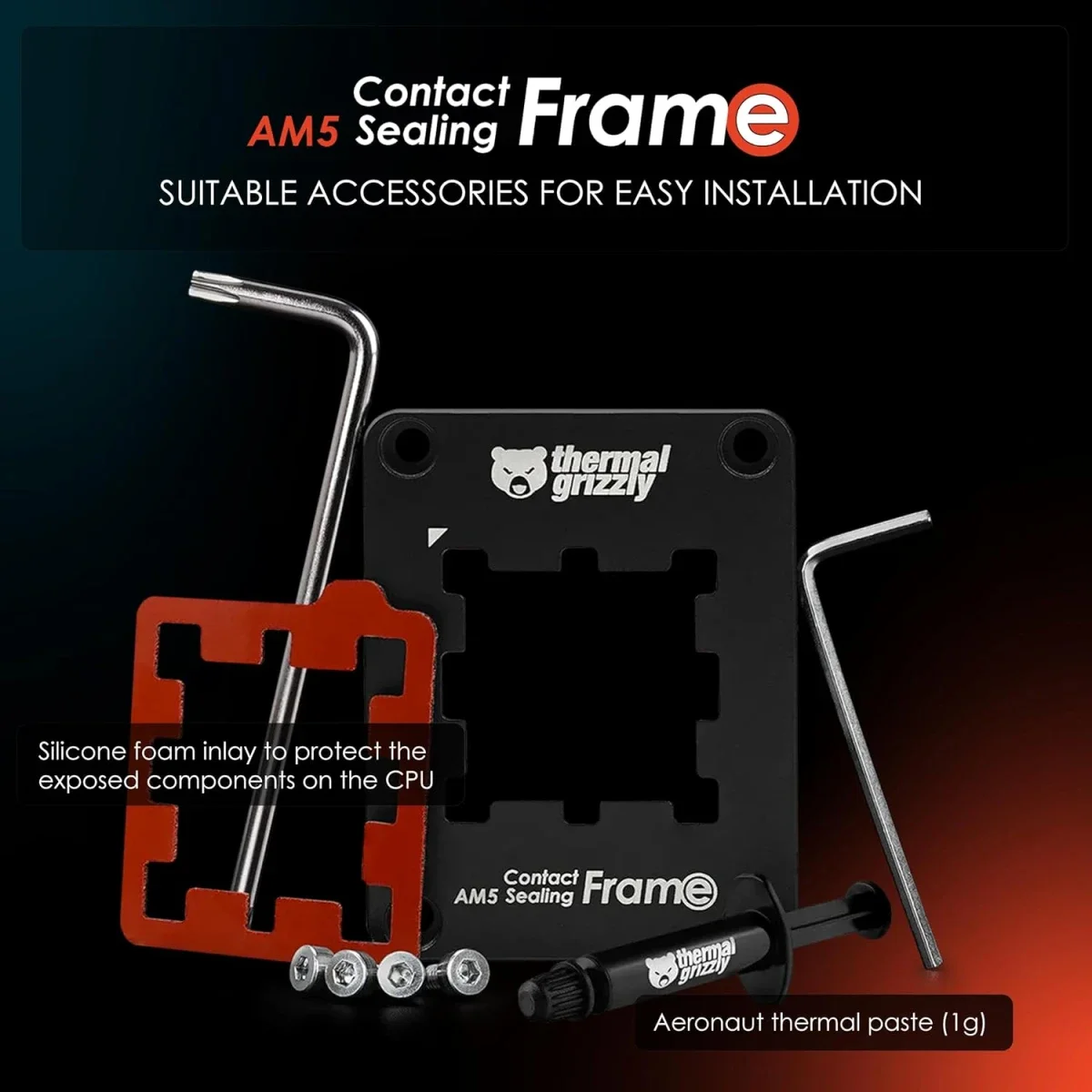 إطار إحكام التلامس AM5 من Thermal Grizzly لمعالجات AMD Ryzen 7000 مع Aeronaut 1g - Image 5