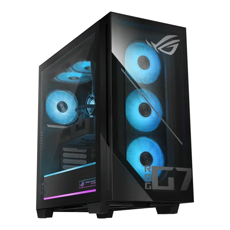 كمبيوتر ألعاب Asus ROG700 GM700TZ-R9800X133W بمعالج AMD Ryzen 7 9800X3D وكرت RTX 5070 Ti 16GB - Image 1