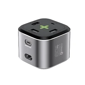 محطة شحن متعددة المنافذ Promate PowerCube-PD80 بقدرة 80W مع منفذي USB-C PD وQC 3.0 - Thumbnail 5