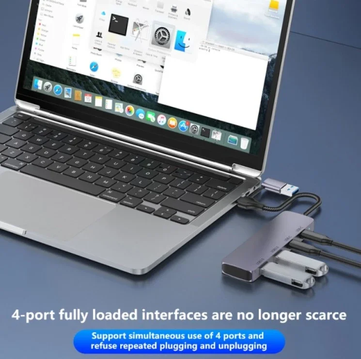 HAING HI-3002-TUH USB 3.0 Type-C 4-Port Multi-Function Hub - Thumbnail 3