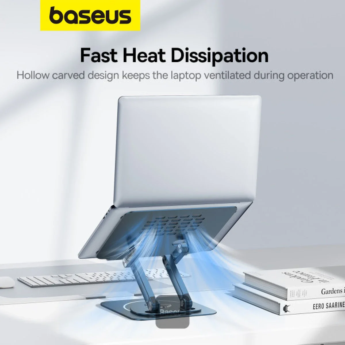 Baseus Foldable 360° Rotating Laptop & Tablet Stand, Three-Fold Version, Grey - Thumbnail 4