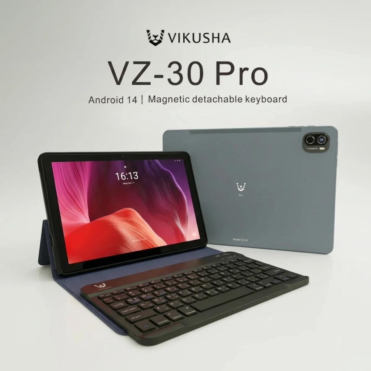 تابلت VIKUSHA VZ-30 Pro 10.1 إنش رام 4+4GB سعة 64GB 4G أندرويد 14 رمادي