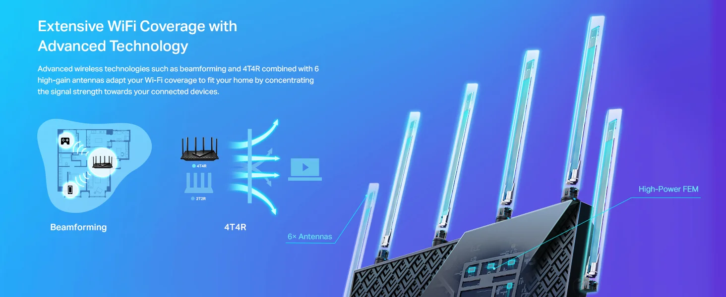 راوتر TP-LINK Archer AX73 Wi-Fi 6 ثنائي النطاق جيجابت AX5400 - Image 9