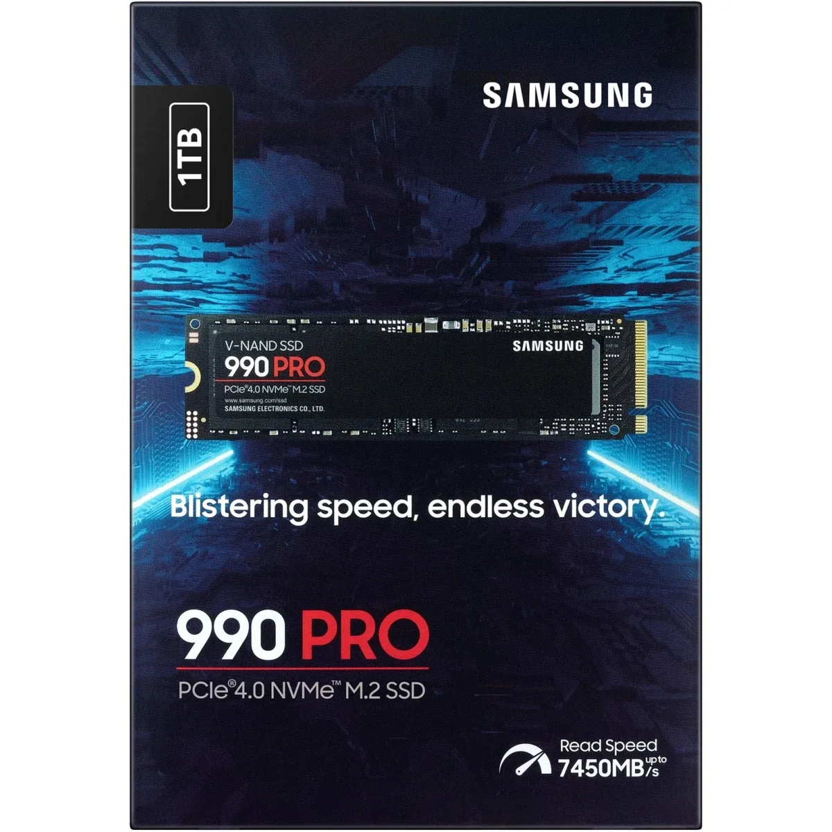 وحده تخزين SSD داخليه Samsung 990 PRO بسعه 1TB PCIe 4.0 NVMe M.2 2280 بسرعه تصل الي 7450 MB/s