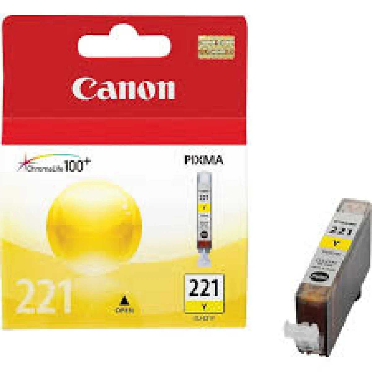 خرطوشة حبر Canon CLI-221Y أصلية صفراء للطابعات النافثة للحبر
