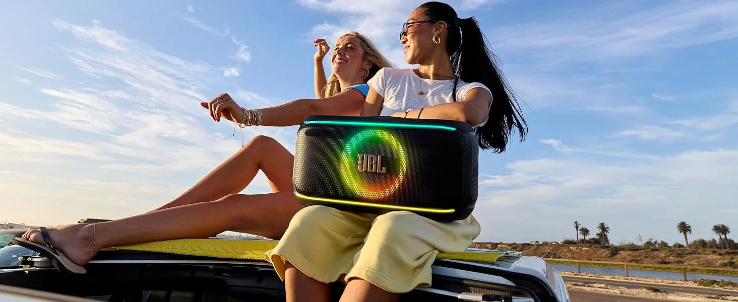 JBL PartyBox On-The-Go 2 Portable Party Speaker with Wireless Digital Microphone, Lightshow, 15-Hour Playtime, Black - Thumbnail 14