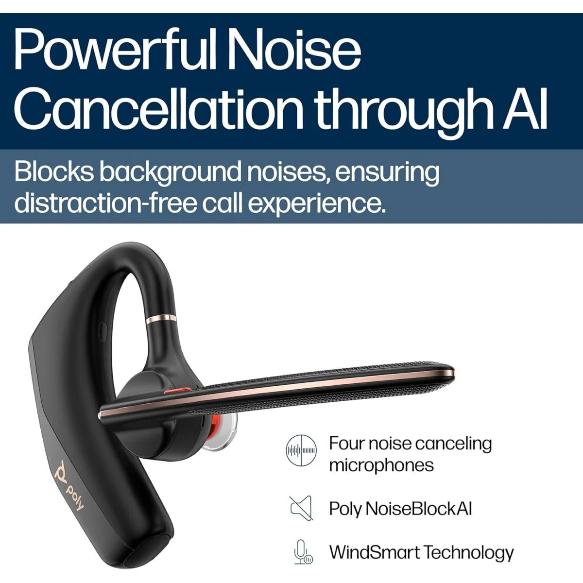سماعة رأس لاسلكية Poly Voyager Legend 50 بلوتوث مع 4 ميكروفونات عازلة للضجيج - Image 9