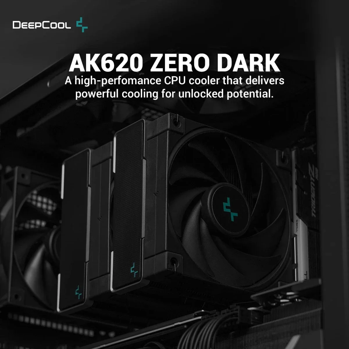 DeepCool AK620 Zero Dark CPU Air Cooler 260W TDP Dual-Tower with 2x120mm Fans - Image 3