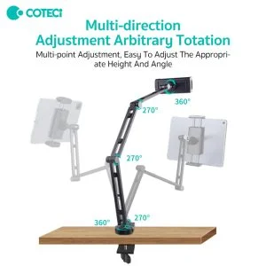 Coteci SD-57 Aluminum Alloy Multi-Angle Telescopic Tablet Stand - Black - Thumbnail 9