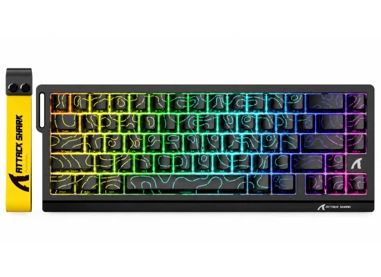 كيبورد ألعاب ATTACK SHARK X68 HE مغناطيسي سلكي 65% Black Contours