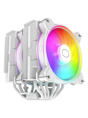 مبرد هوائي للمعالج Cooler Master Hyper 622 Halo مزدوج البرج مع مروحتي Halo² ARGB و6 أنابيب حرارية، أبيض - Image 7
