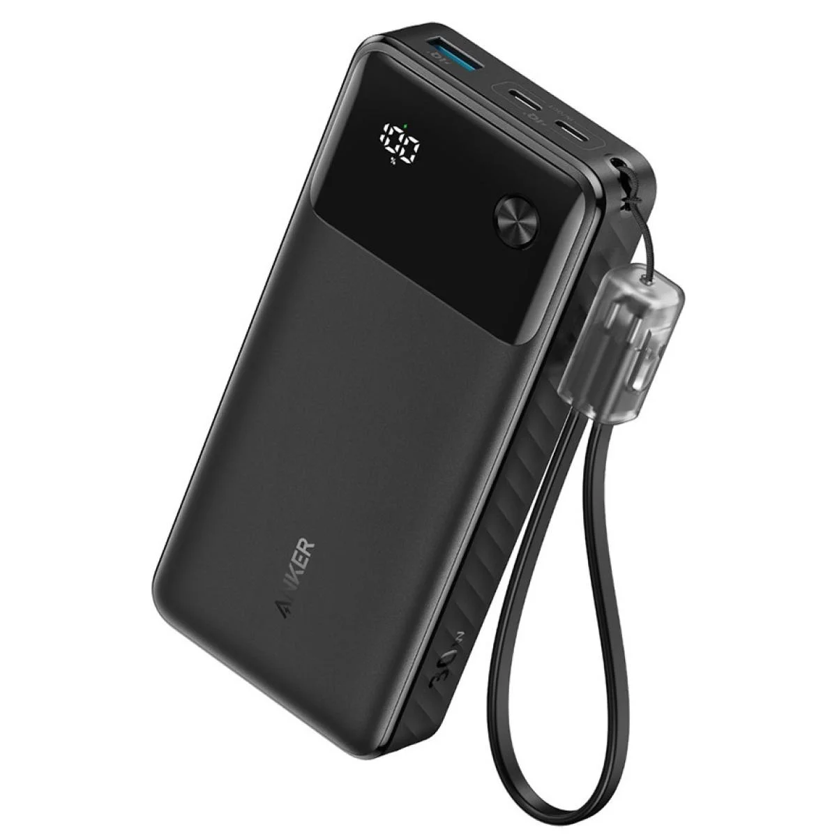 باور بانك Anker A1384H11 بسعة 20000mAh وقدرة 30W مع كابل USB-C مدمج